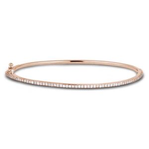 1.00 Carat TW Canadian Diamond Eternity Bangle Bracelet in Rose Gold