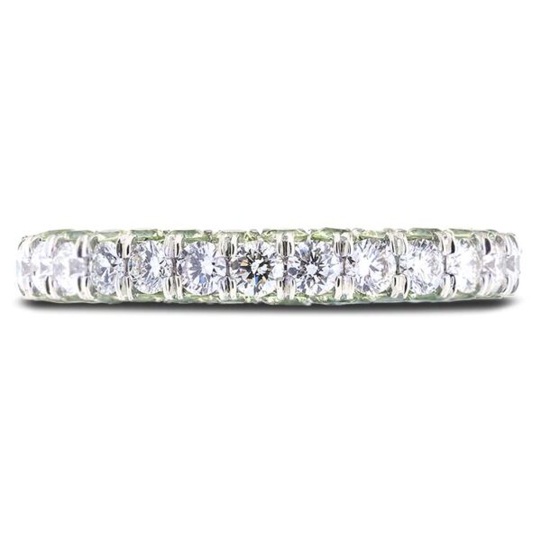 1.28 Carat TW Green Sapphire & Diamond Anniversary Ring with Hidden details in 18K White Gold anniversary ring