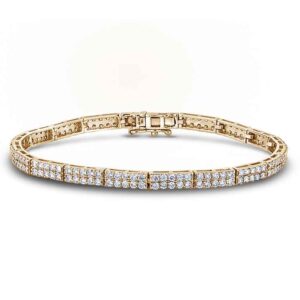 3.60 Carat TW Canadian Diamond Double Row Tennis Bracelet in Yellow Gold