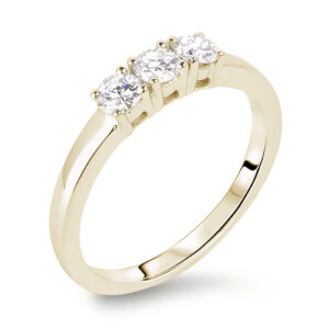0.43 Carat TW 3-Stone Diamond Anniversary Ring in Yellow Gold
