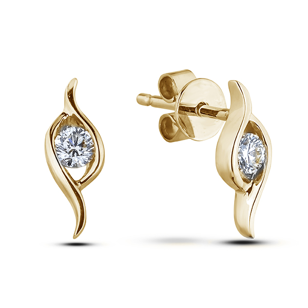 0.18 Carat TW Canadian Diamond Twist Earrings in Yellow Gold Lugaro Jewellers