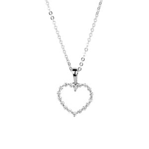 0.30 Carat TW Dainty Canadian Diamond Heart Pendant in White Gold