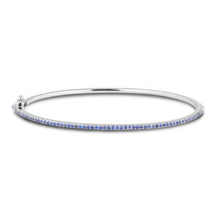 1.20 Carat TW Sapphire Eternity Bangle Bracelet in White Gold