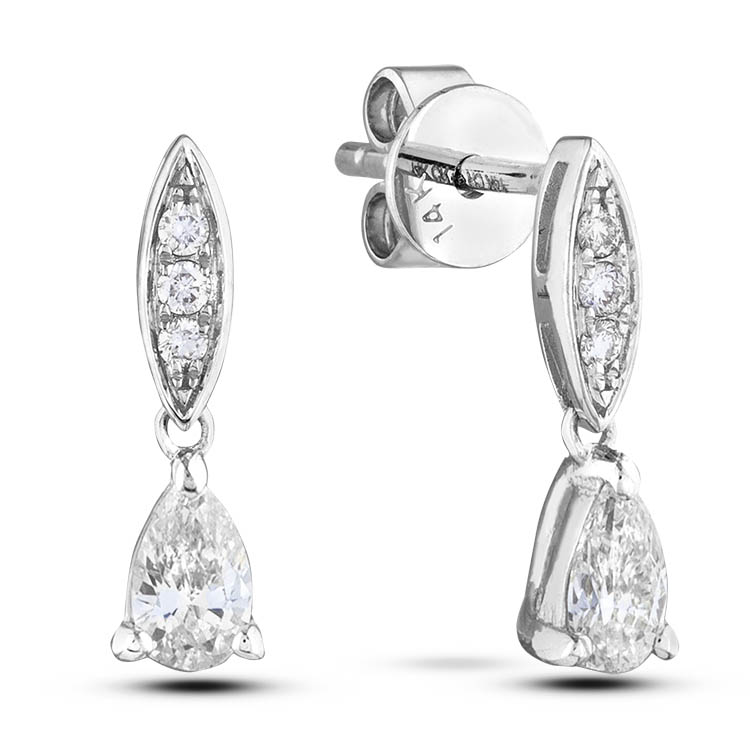 Pear diamond on sale drop earrings