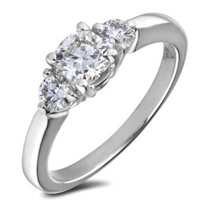 0.70 Carat Canadian Diamond Trilogy Engagement Ring in 14K White Gold