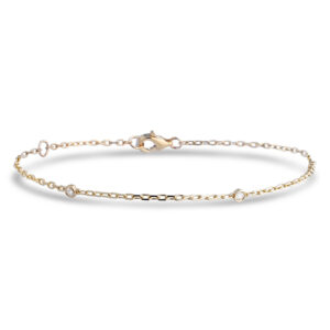 0.06 Carat TW Canadian Diamond Dainty Trilogy Bracelet in Yellow Gold