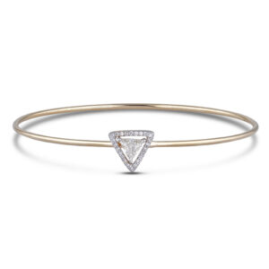 0.35 Carat Trilliant Cut Canadian Diamond Bangle in Yellow Gold