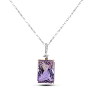 Brazilian Ametrine & Canadian Diamond Pendant in 14K Gold