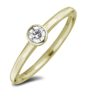 0.24 Carat Diamond Solitaire Stackable Ring in Yellow Gold