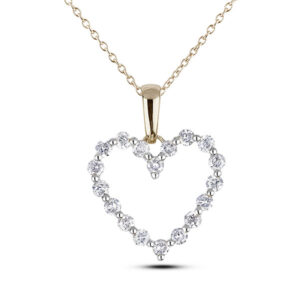 Dainty Canadian Diamond Heart Pendant in Yellow Gold