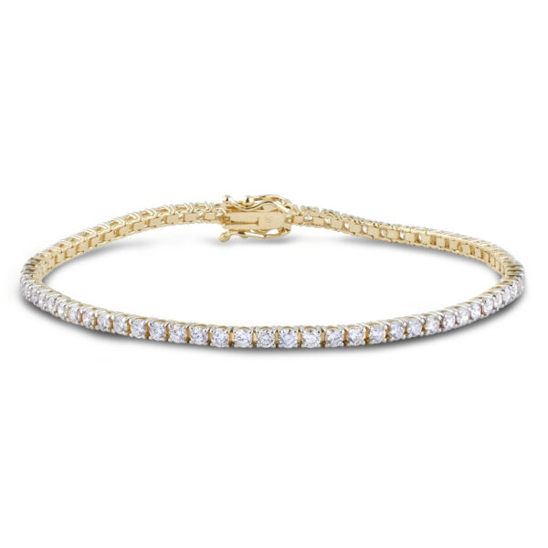 2.54 Carat TW Diamond Classic Tennis Bracelet in 14K Yellow Gold
