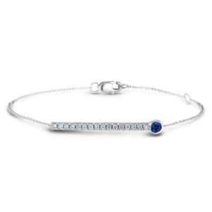 Sterling Silver 0.24 Carat TW Canadian Diamond and Sapphire Bracelet