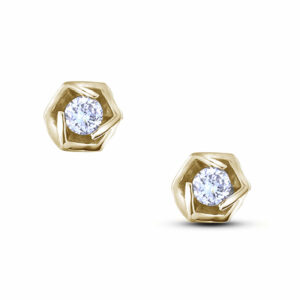 0.06 Carat TW Canadian Diamond Rose Studs Earrings in Yellow Gold