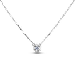 Sterling Silver 0.04 Carat Canadian Diamond Miracle Setting Necklace