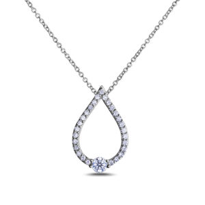 0.25 Carat Canadian Diamond Tear Drop Pendant in White Gold