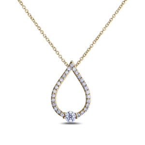 Canadian Diamond Tear Drop Pendant in Yellow Gold | 0.21 Carat TW