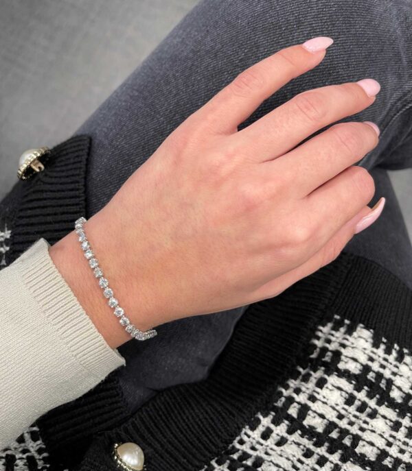 7.80 Carat TW Canadian Diamond Tennis Bracelet in 14K White Gold