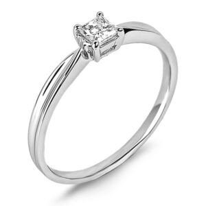 0.45 Carat Princess Cut Canadian Diamond Engagement Ring in White Gold