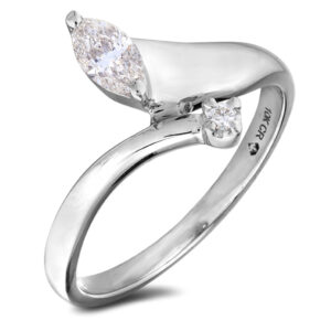 0.30 Carat Marquise Canadian Diamond Accent Ring in White Gold