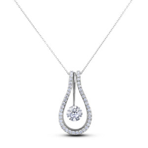 0.80 Carat GIA Diamond 3 In 1 Pendulum Pendant in 18K White Gold