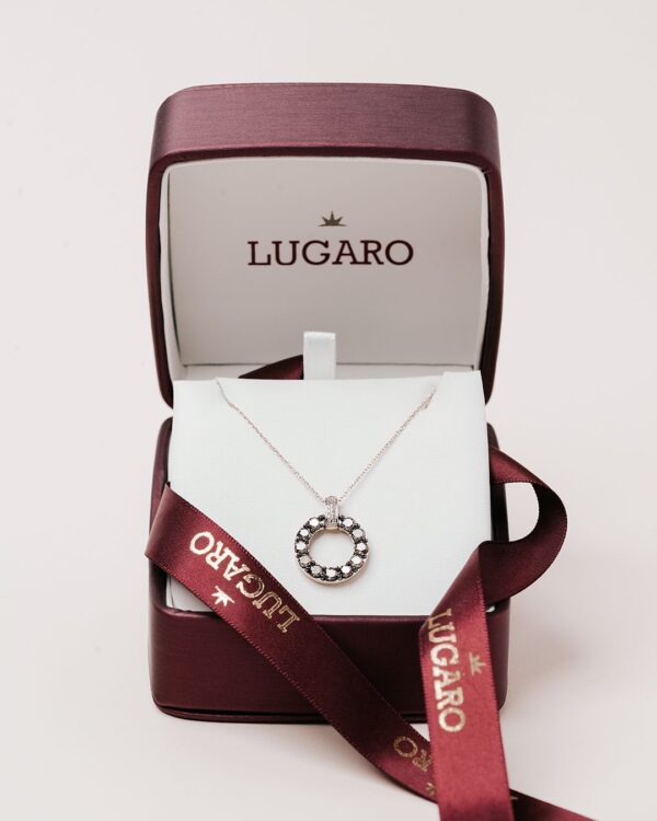 Canadian Coffee Diamond Circle Necklace in 14K Yellow Gold