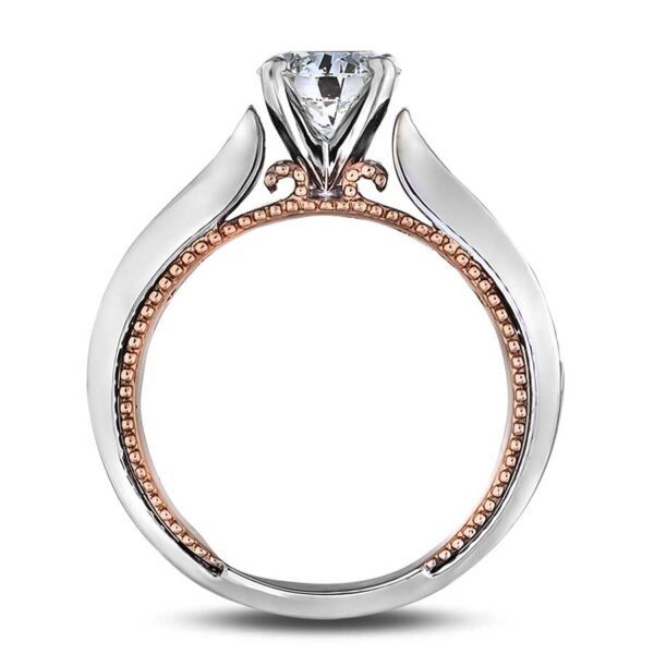 1.09 Carat GIA Diamond Vintage Style Engagement Ring in 18K White & Rose Gold