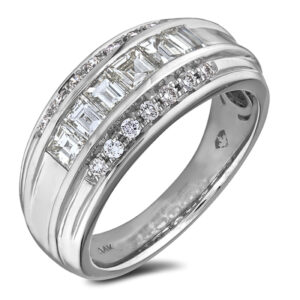 0.84 Carat TW Diamond Wide Anniversary Ring in 14K White Gold