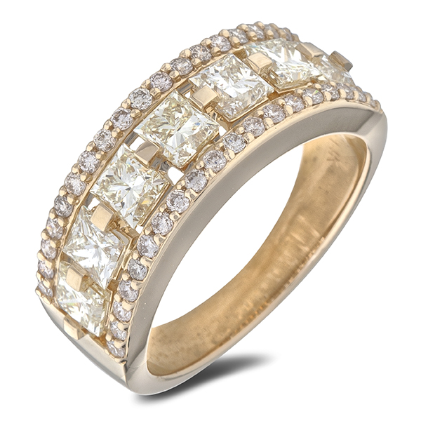 Princess cut eternity sales band yellow gold