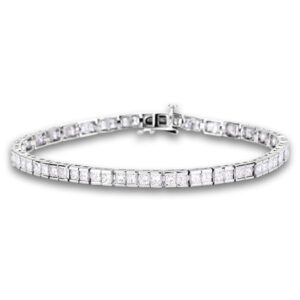 6.02 Carat TW Princess Cut Diamond Tennis Bracelet in 14K White Gold