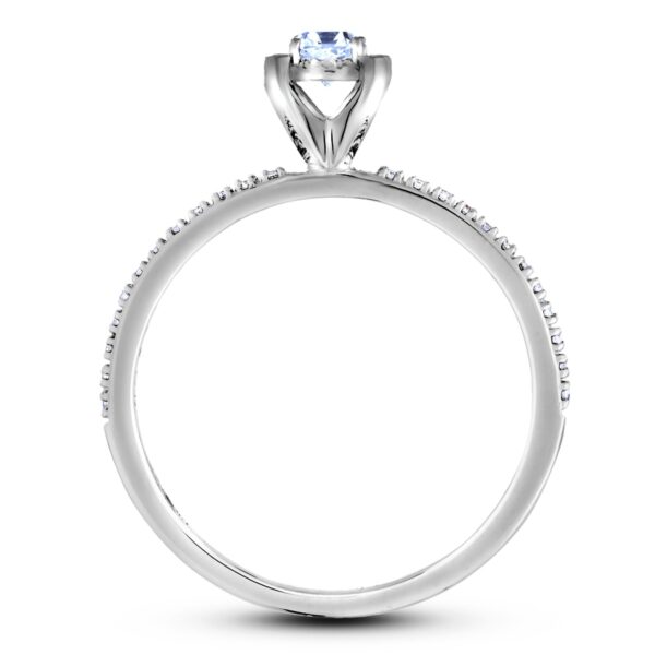0.23 Carat Ideal Cushion Canadian Diamond Engagement Ring in 14K White Gold - Image 3