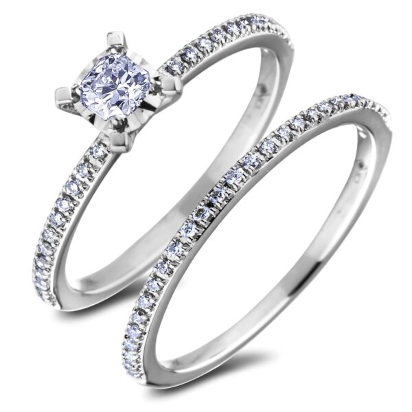 0.23 Carat Ideal Cushion Canadian Diamond Engagement Ring in 14K White Gold