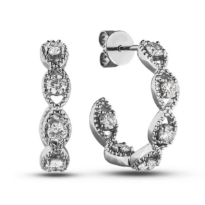 0.92 Carat TW Canadian Diamond Twist Hoop Earrings in White Gold
