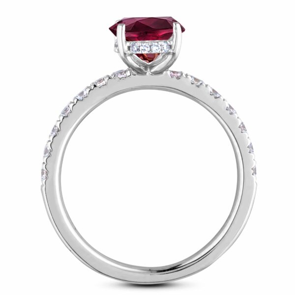 2.20 Carat Oval Ruby and 0.50 CTW Diamond Hidden Halo Ring in 18K Gold - Image 2