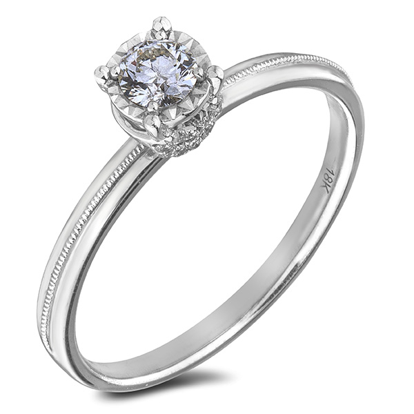 0.18 Ct Canadian Diamond Engagement Ring in 18K Gold