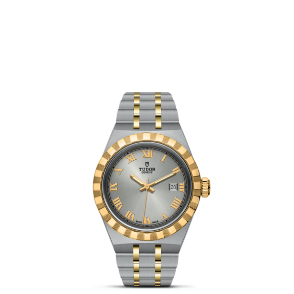TUDOR Royal 28 mm Steel Case Yellow Gold Bezel M28303-0001
