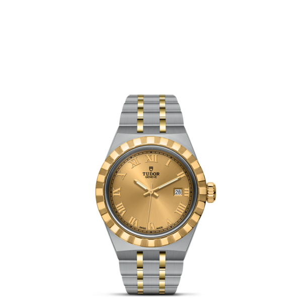 TUDOR Royal 28 mm Steel Case Yellow Gold Bezel M28303-0004
