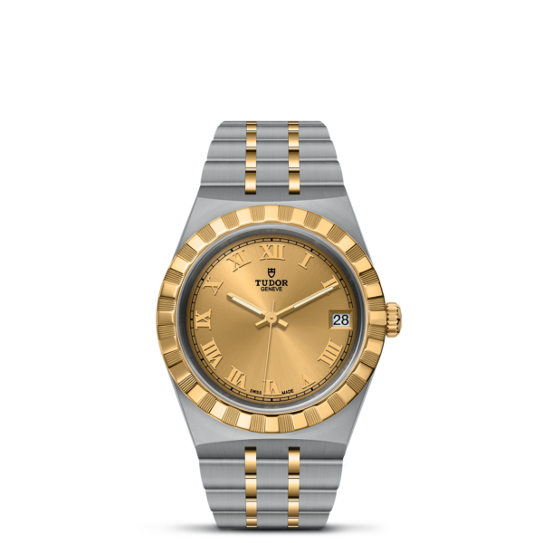TUDOR Royal 34 mm Steel Case Yellow Gold Bezel M28403-0004