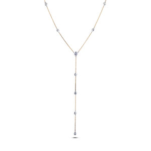 0.30 Carat TW Drop Diamond Necklace in 14K White and Yellow Gold