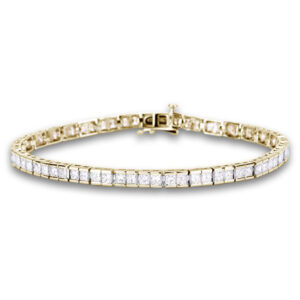 Princess Cut Canadian Diamond Tennis Bracelet in Yellow Gold