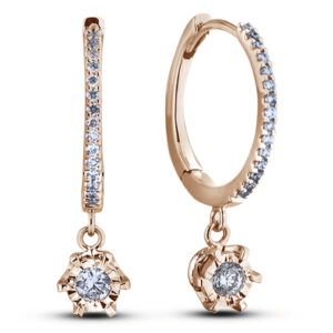 0.27 Carat TW Canadian Diamond Miracle Setting Hoop Earrings in Rose Gold