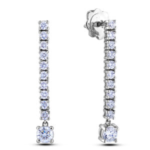 1.00 Carat TW GIA Diamond Dangle Earrings in 18K White Gold