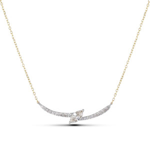 0.34 Carat TW Canadian Diamond Thunderbolt Necklace in 18K White and Yellow Gold