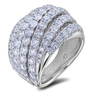 3.90 Carat TW Diamond Cocktail Ring in 18K White Gold