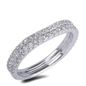 0.68 Carat TW Diamond Matching Wedding Band in 18K White Gold