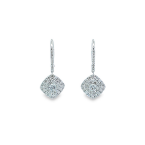 1.00 Carat TW Canadian Diamond Dangle Earrings in 14K White Gold