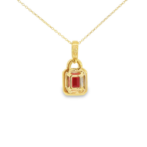 2.10 Carat African Garnet and Diamond Pendant in 14K Yellow Gold