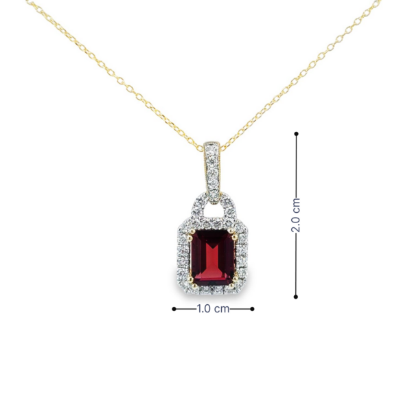 2.10 Carat African Garnet and Diamond Pendant in 14K Yellow Gold