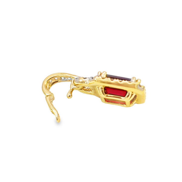 2.10 Carat African Garnet and Diamond Pendant in 14K Yellow Gold