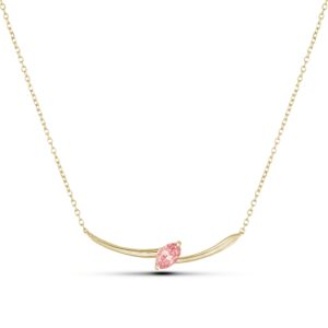 0.17 Carat Marquise Cut Garnet Thunderbolt Necklace in Yellow Gold