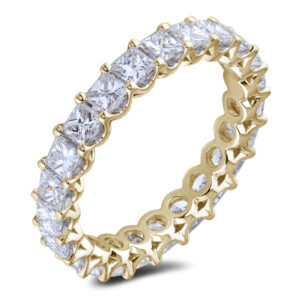 2.50 Carat TW Princess Cut Diamond Eternity Wedding Band Ring in 18K Yellow Gold